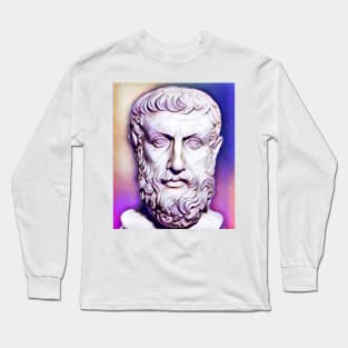 Parmenides of Elea Pink Portrait | Parmenides of Elea Artwork 7 Long Sleeve T-Shirt